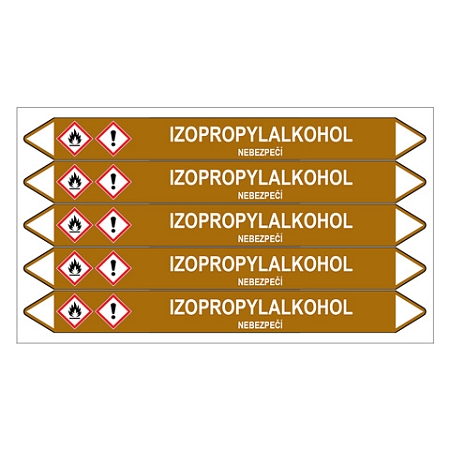 Značení potrubí, izopropylalkohol,5 ks, 150 × 12 mm